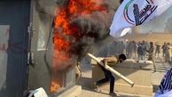 سفارت آمریکا در آتش خشم عراقی ها + فیلم 