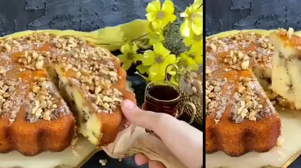 آموزش کیک مرطوب گردویی+فیلم