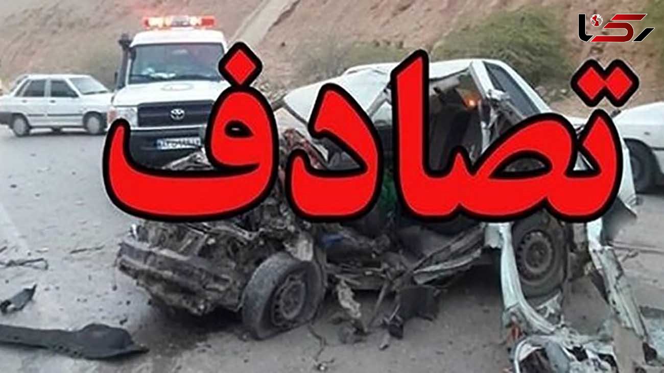 تصادف زنجیره‌ای 8 خودرو در همدان