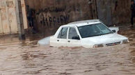عکسی عجیب از غرق شدن خودروها در  اهواز