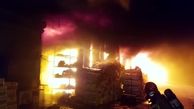 اولین فیلم از آتش‌سوزی در میدان خراسان /  ساعت 9 شب رخ داد