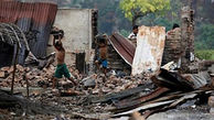 میانمار، خانه‌های مسلمانان روهینگیا را با خاک یکسان کرد 