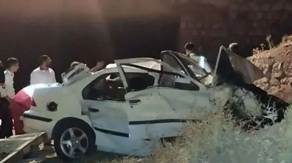 مرگ هولناک 4 سمند سوار در جاده تبریز / کشف جسد و لاشه خودرو در پایین پل