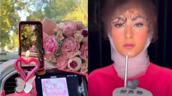 فیلم آواز عاشقانه/ تولدی که سهیل شوهر مریم مومن براش گرفته/همه جا با گل و کیک صورتی پر کرده