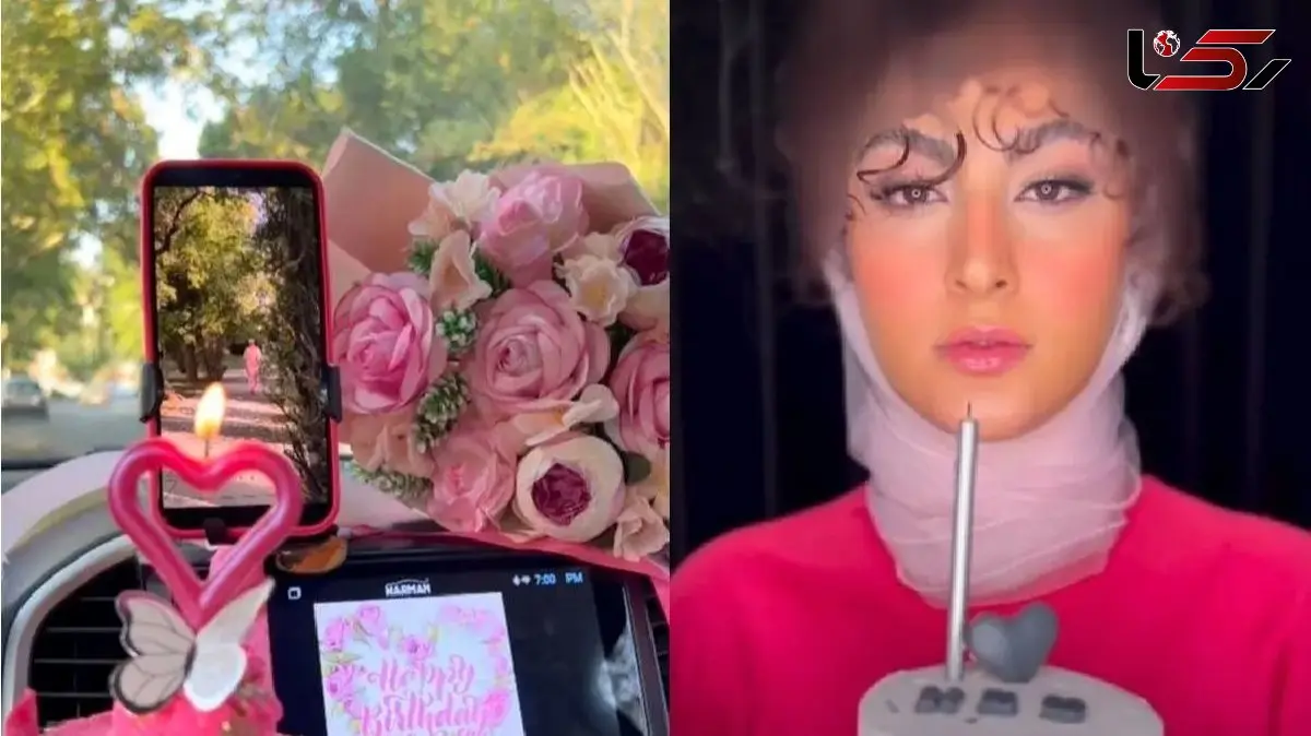 فیلم آواز عاشقانه/ تولدی که سهیل شوهر مریم مومن براش گرفته/همه جا با گل و کیک صورتی پر کرده