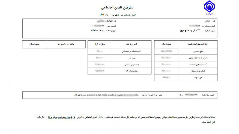 دریافت فیش حقوقی 3