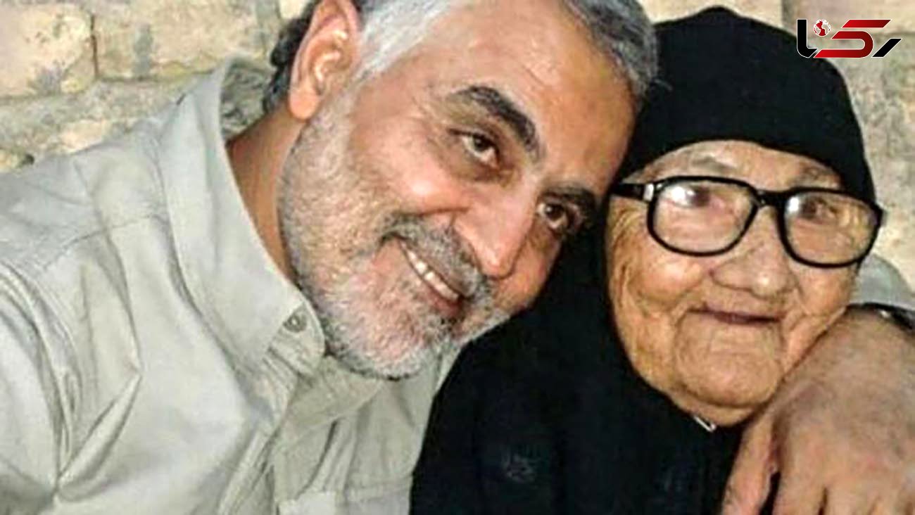 فیلم دیده نشده از خداحافظی‌ سردار سلیمانی با مادرش + فیلم