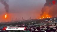 فیلم لحظه انفجار کارخانه شیمیایی شانگهای / آسمان شهر را دود گرفت