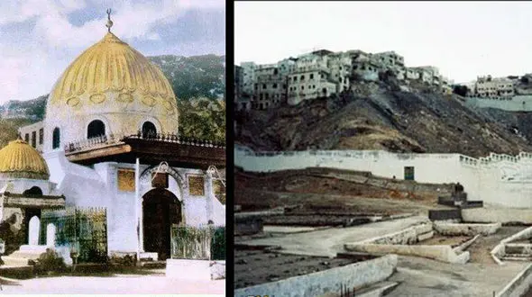 بارگاه حضرت خدیجه(س) قبل و پس از تخریب توسط سعودی ها + عکس 