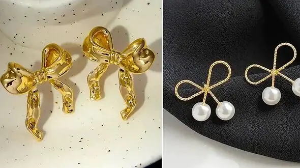 15 مدل جذاب گوشواره پاپیون طلا برای دختران شیک‌ پوش