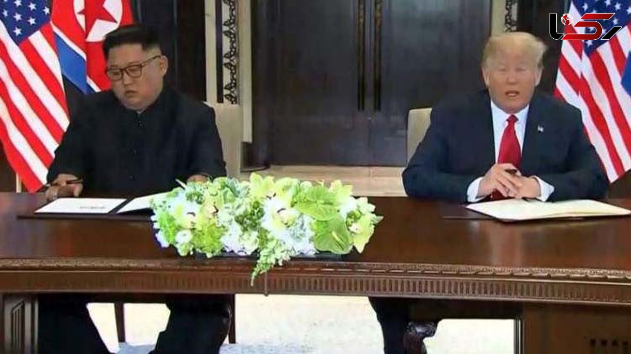 امضا یک سند توسط رهبران آمریکا و کره شمالی 