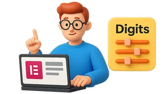 چگونه از افزونه دیجیتس در المنتور استفاده کنیم؟