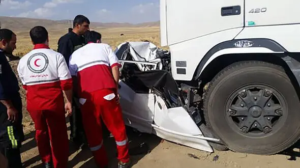 تصادف مرگبار سواری و کامیون در شیروان