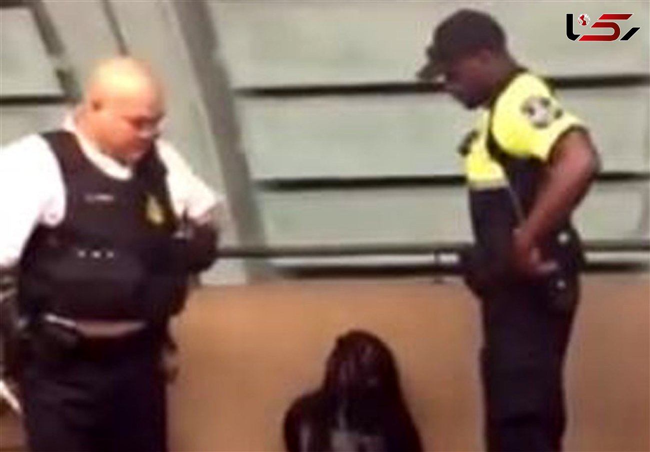 فیلم لحظه برخورد خشن پلیس با یک دختر نوجوان در ایستگاه مترو