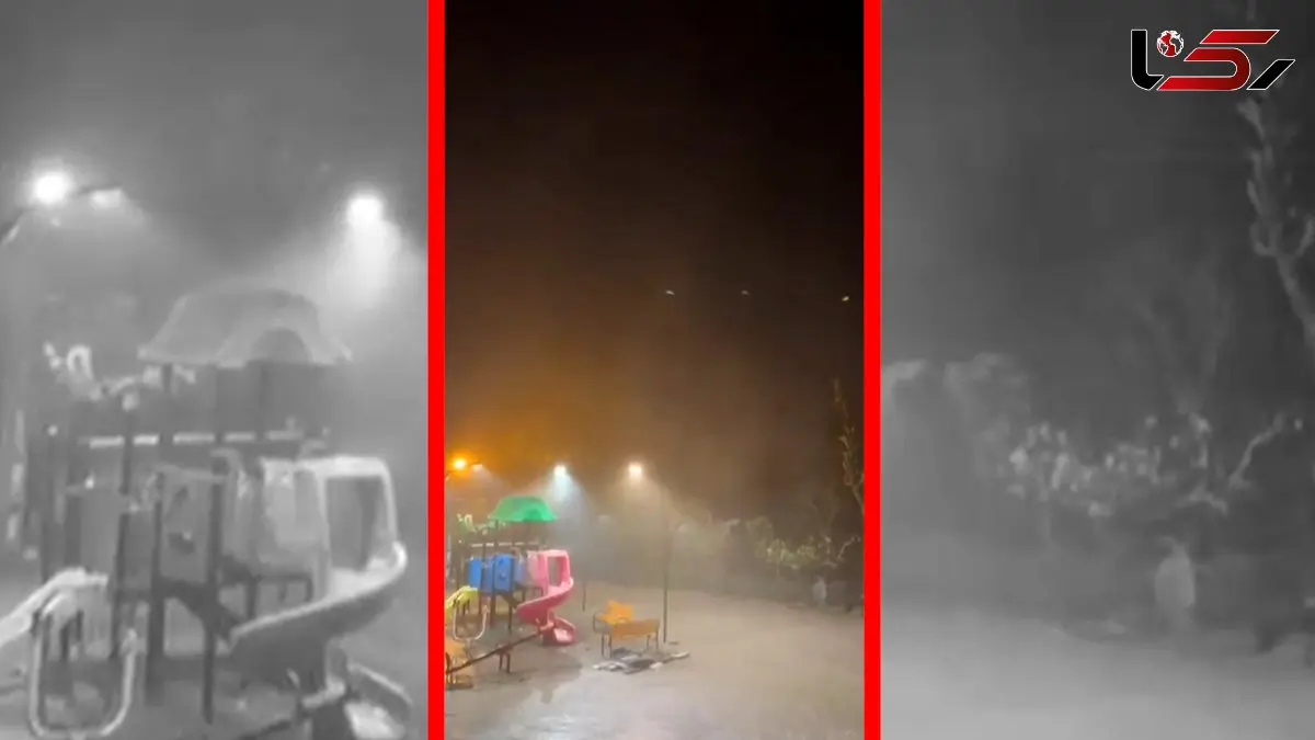 فیلم بارش سنگین باران در آستانه اشرفیه گیلان