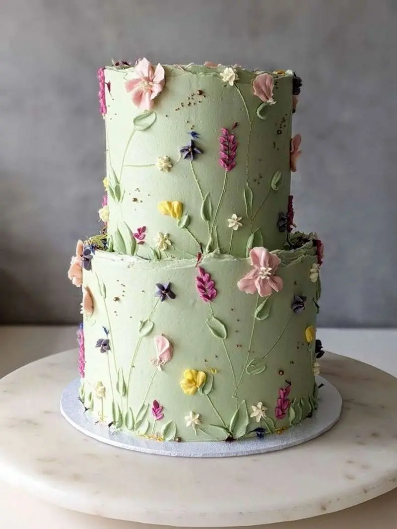 کیک تولد دو طبقه دخترانه شیک | 20 طرح متنوع و جدید کیک تولد دخترانه دو طبقه شیک بسیار لاکچری