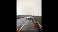  خنده های زشت یک زن بخاطر تصادف تلخ در جاده !