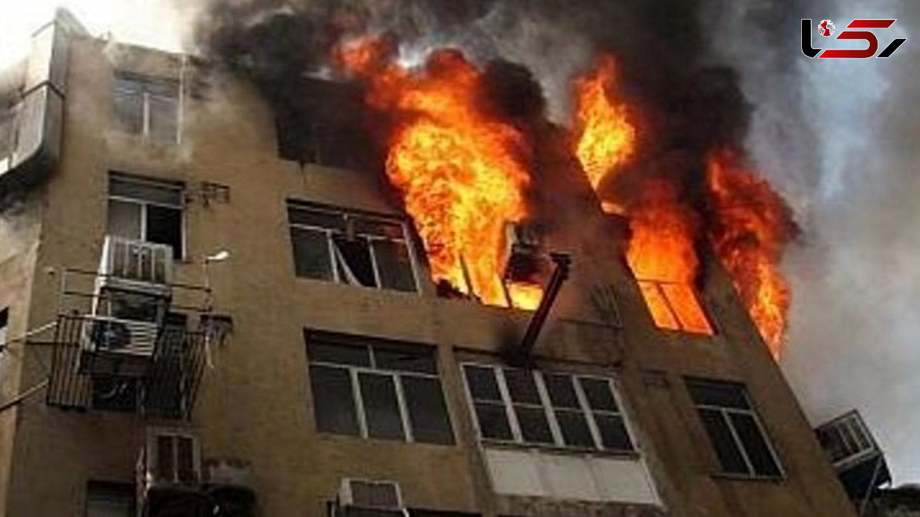نجات 20 اهوازی از آتش برج مسکونی در منطقه کیانپارس + فیلم