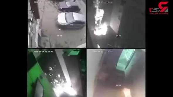 مشتری ناراحت مغازه موبایل فروشی را به آتش کشید+فیلم