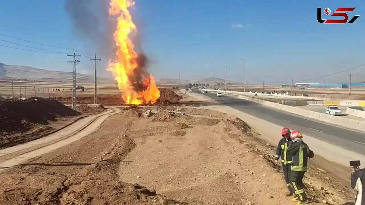 فیلم انفجار خط لوله گاز شهری در تبریز
