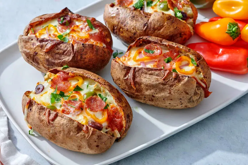 طرز تهیه سیب زمینی شکم پر پیش غذای خوشمزه