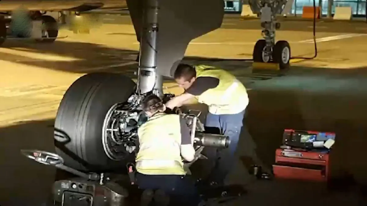 پشت پرده تعویض چرخ هواپیما در قالب تایم‌ لپس حرفه‌ ای