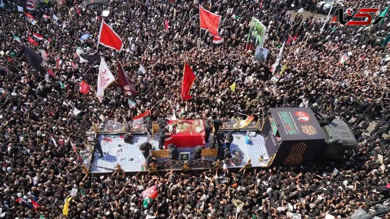 تصویر هوایی از تشییع رهبر انقلاب ایران در نجف اشرف