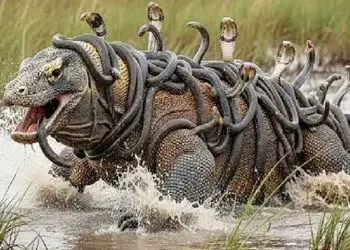 حیات وحش مصنوعی؛ همدستی 100 مار کبری برای شکست کومودو ازازیل