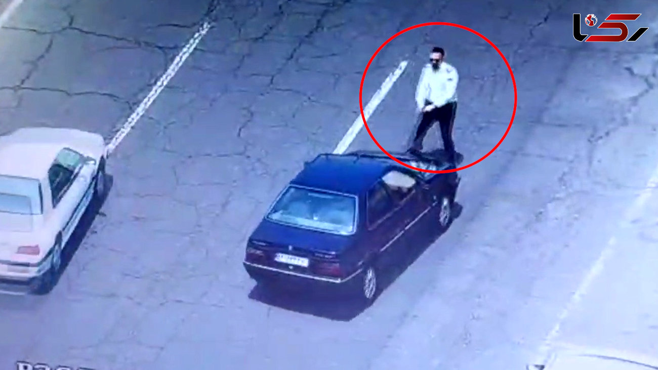 فیلم هیجانی از لحظه شلیک های پلیس به دزد ماشین / در چیتگر همه شوکه شدند 