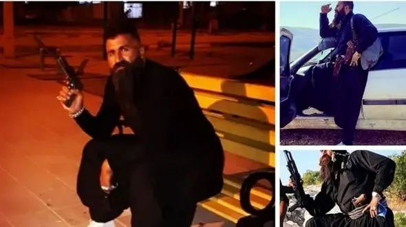 عکس گنده لات فضای مجازی / مرد کرمانشاهی تا دندان همیشه مسلح بود