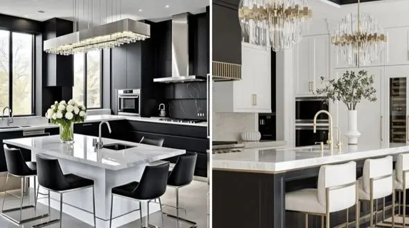 کابینت سفید مشکی 2026؛ از طراحی لوکس کلاسیک تا استایل خاص مدرن