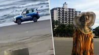 شیطنت زن مانکن برزیلی  کنار ساحل دریا در روزهای کرونایی+ فیلم