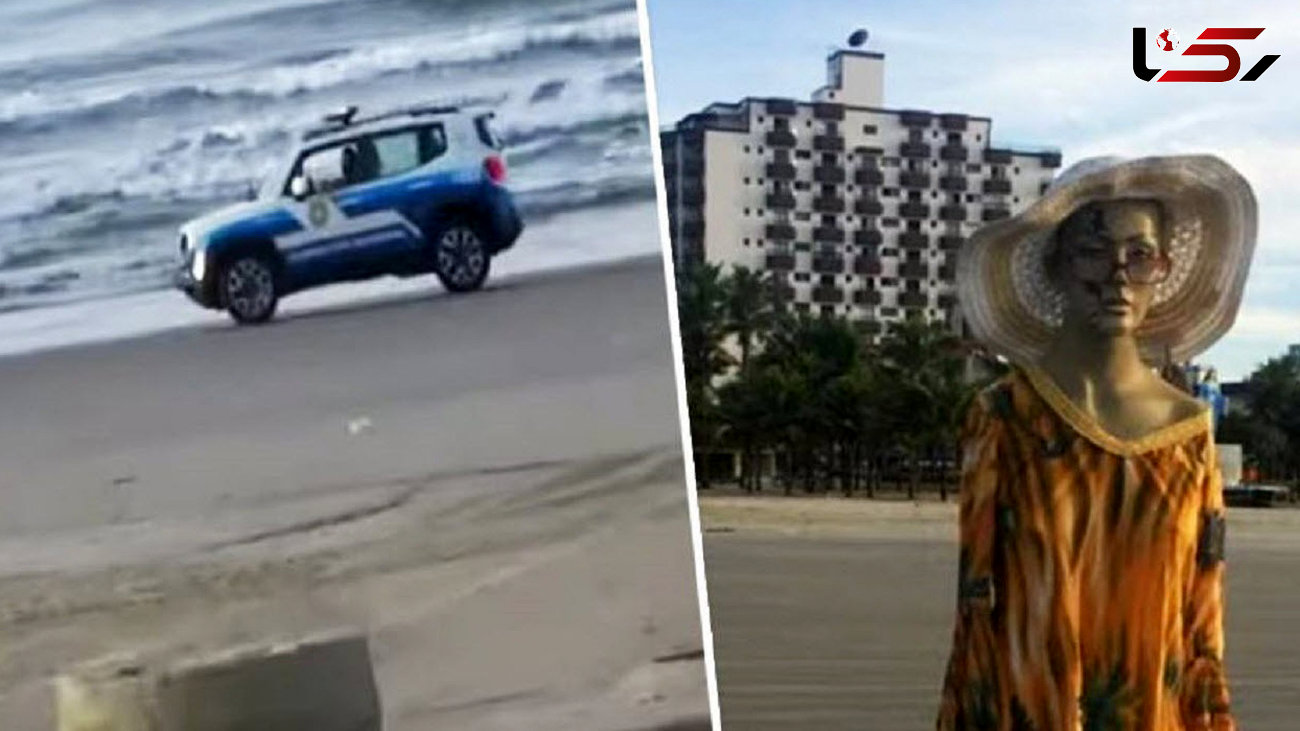 شیطنت زن مانکن برزیلی  کنار ساحل دریا در روزهای کرونایی+ فیلم