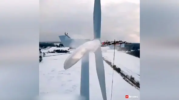 پهپاد‌ها در نقش جاروبرقی برای توربین‌های بادی + فیلم