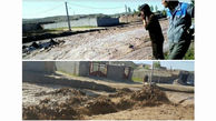 شکسته شدن سد امند در شهرستان هریس / فیلم جاری شدن سیل + عکس