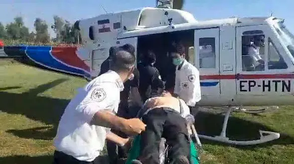 انتقال بیمار قلبی 60ساله با اورژانس هوایی از گتوند به اهواز