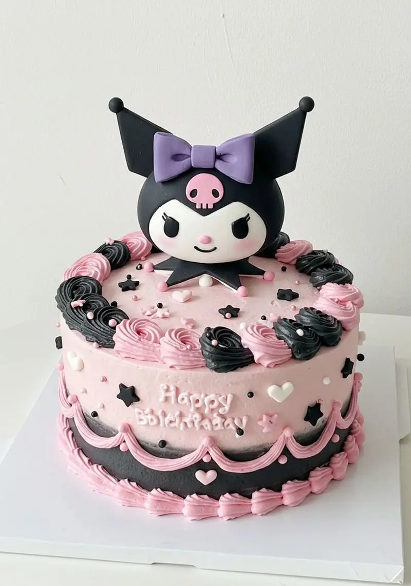 کیک تولد کرومی ساده