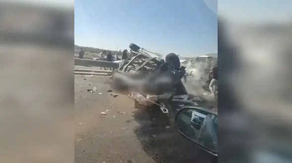 فیلم لحظه تصادف مرگبار در اتوبان قم-تهران 