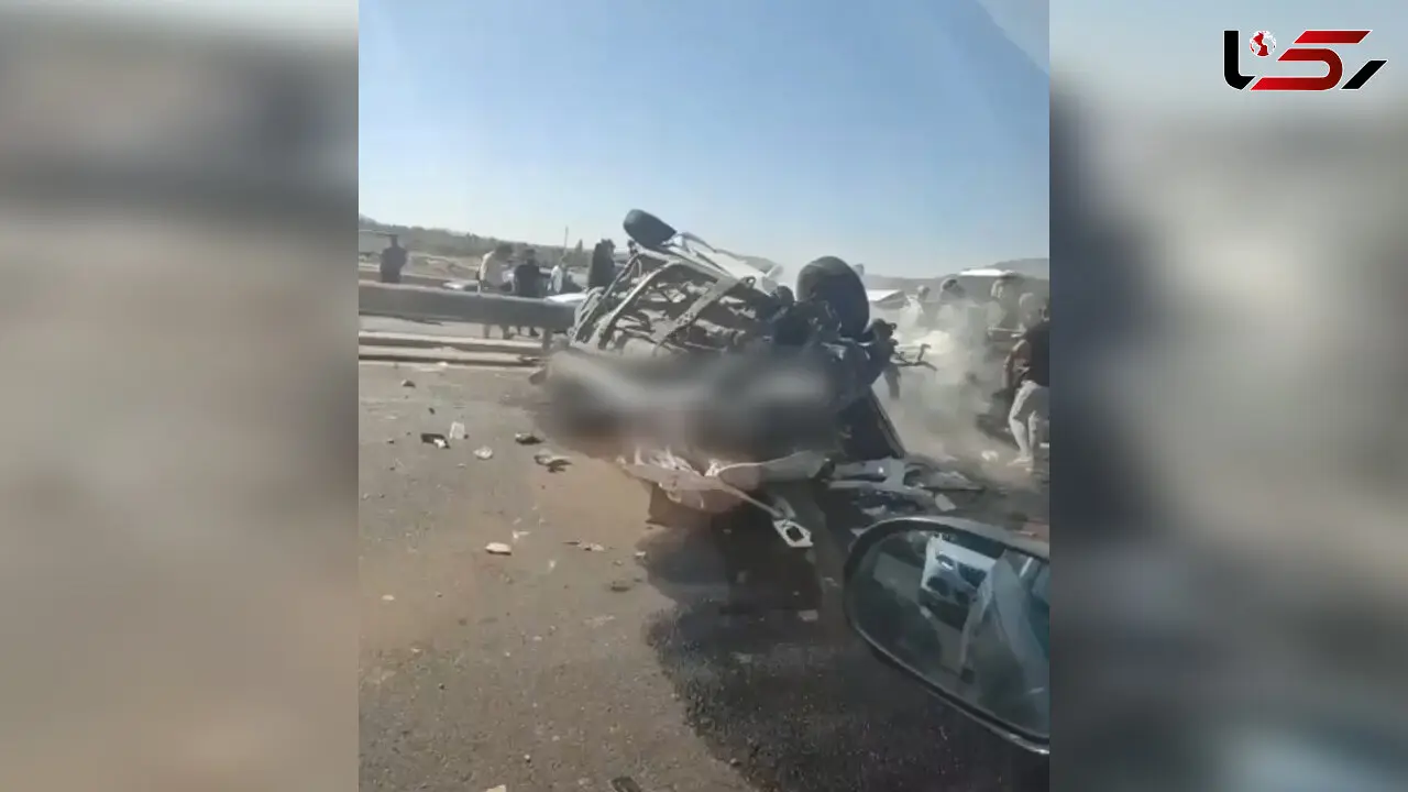 فیلم لحظه تصادف مرگبار در اتوبان قم-تهران 
