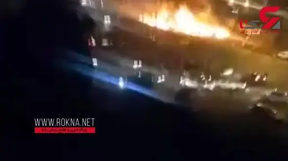 فیلم نمای بالا از حجم آتش سوزی فاجعه سنندج 