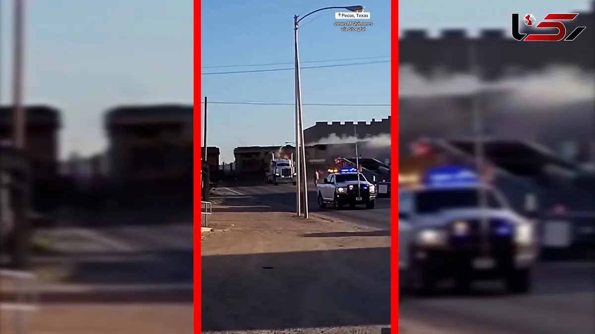 فیلم خروج قطار از ریل در پیکوس تگزاس