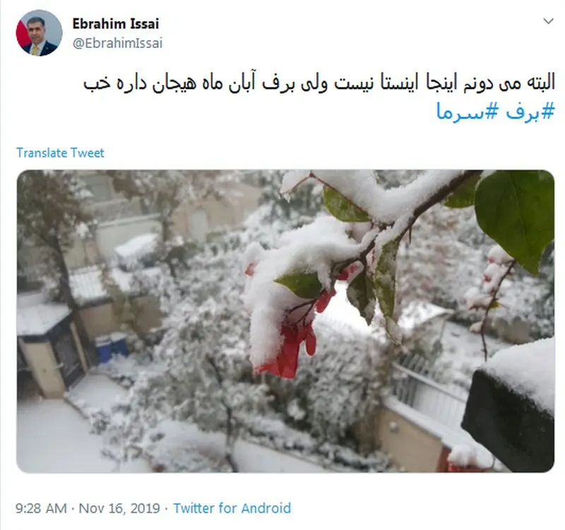 ذوق‌زدگی کاربران از اولین برف پاییزی + تصاویر