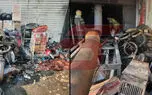 فیلم آتش سوزی یک فروشگاه در میدان قیام تهران