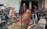 فیلم آتش سوزی یک فروشگاه در میدان قیام تهران