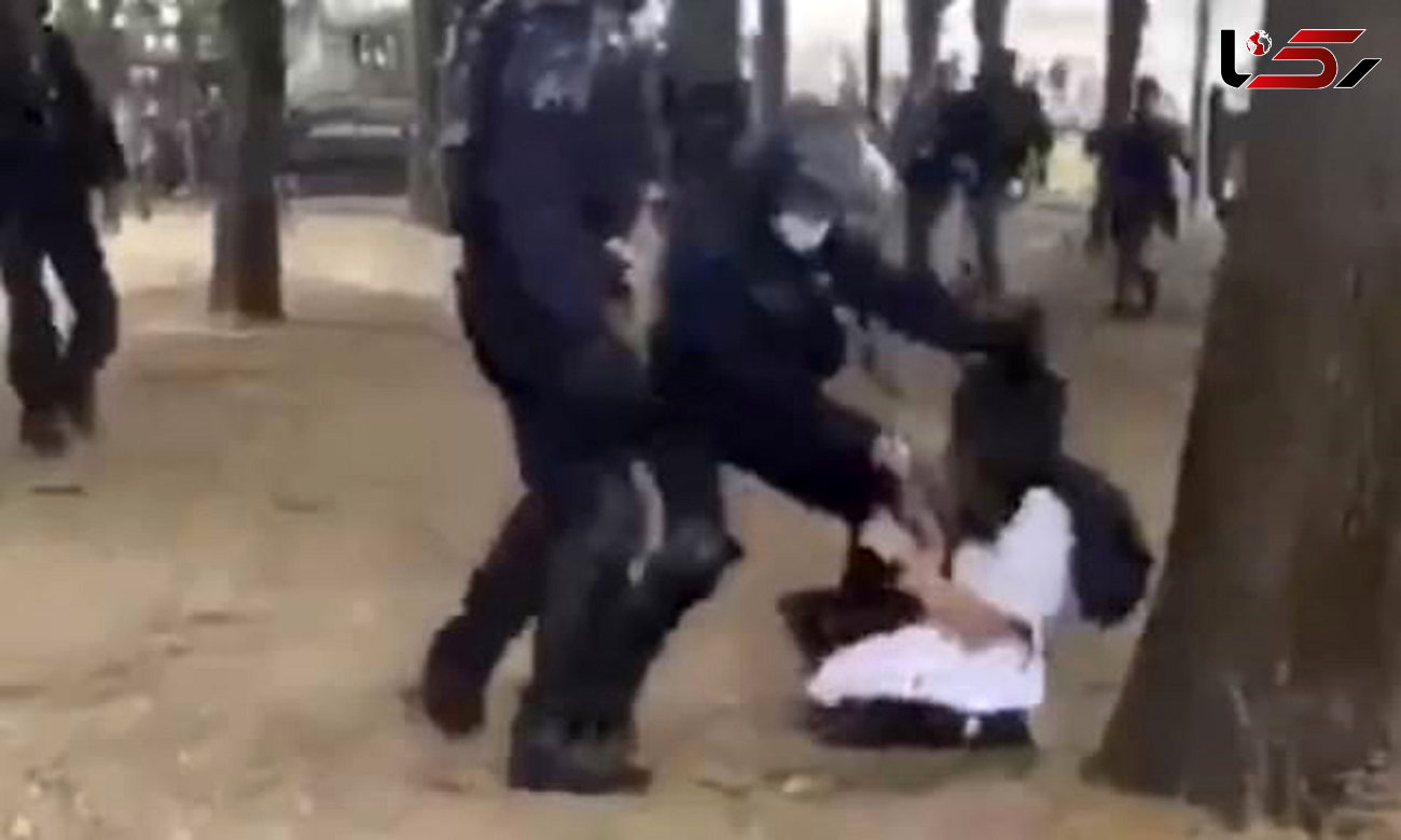 فیلمی که دنیا را شوکه کرد / رفتار خشن پلیس با خانم پرستار ! / فرانسه