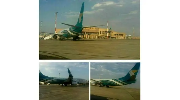 فرود اضطراری هواپیمای عمان در یزد +تصاویر 