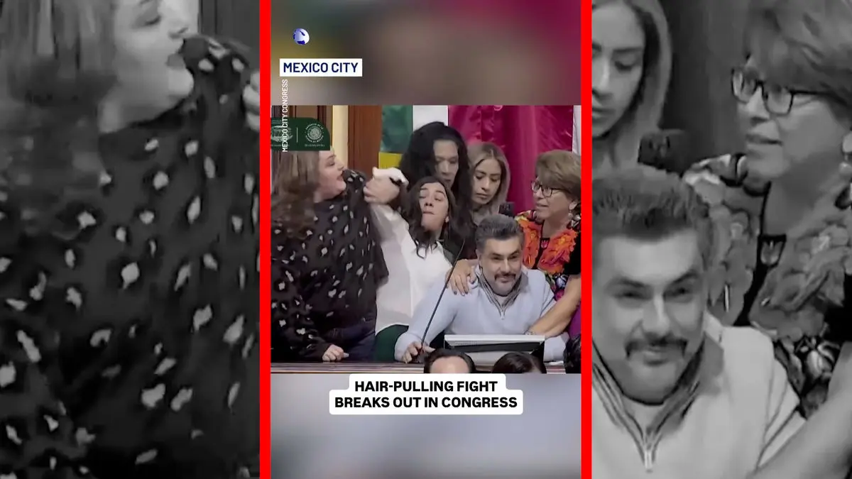 فیلم گیس کشی و درگیری فیزیکی در پارلمان مکزیک