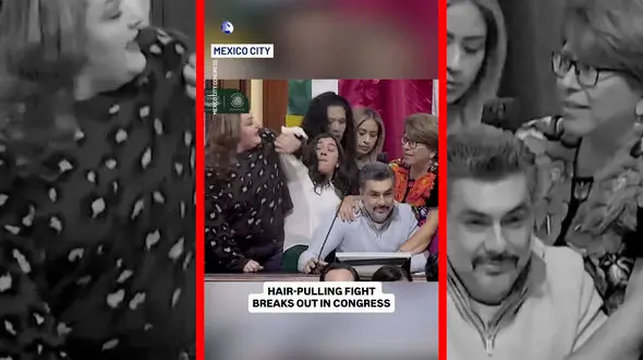 فیلم گیس کشی و درگیری فیزیکی در پارلمان مکزیک