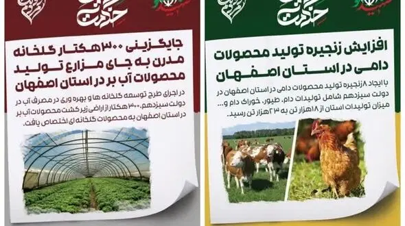 دستاوردهای شاخص ۳۳ ماه خدمت دولت مردمی در جهاد کشاورزی اصفهان