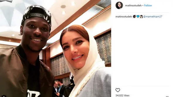 سلفی متفاوت خانم بازیگر با بازیکن استقلال +عکس